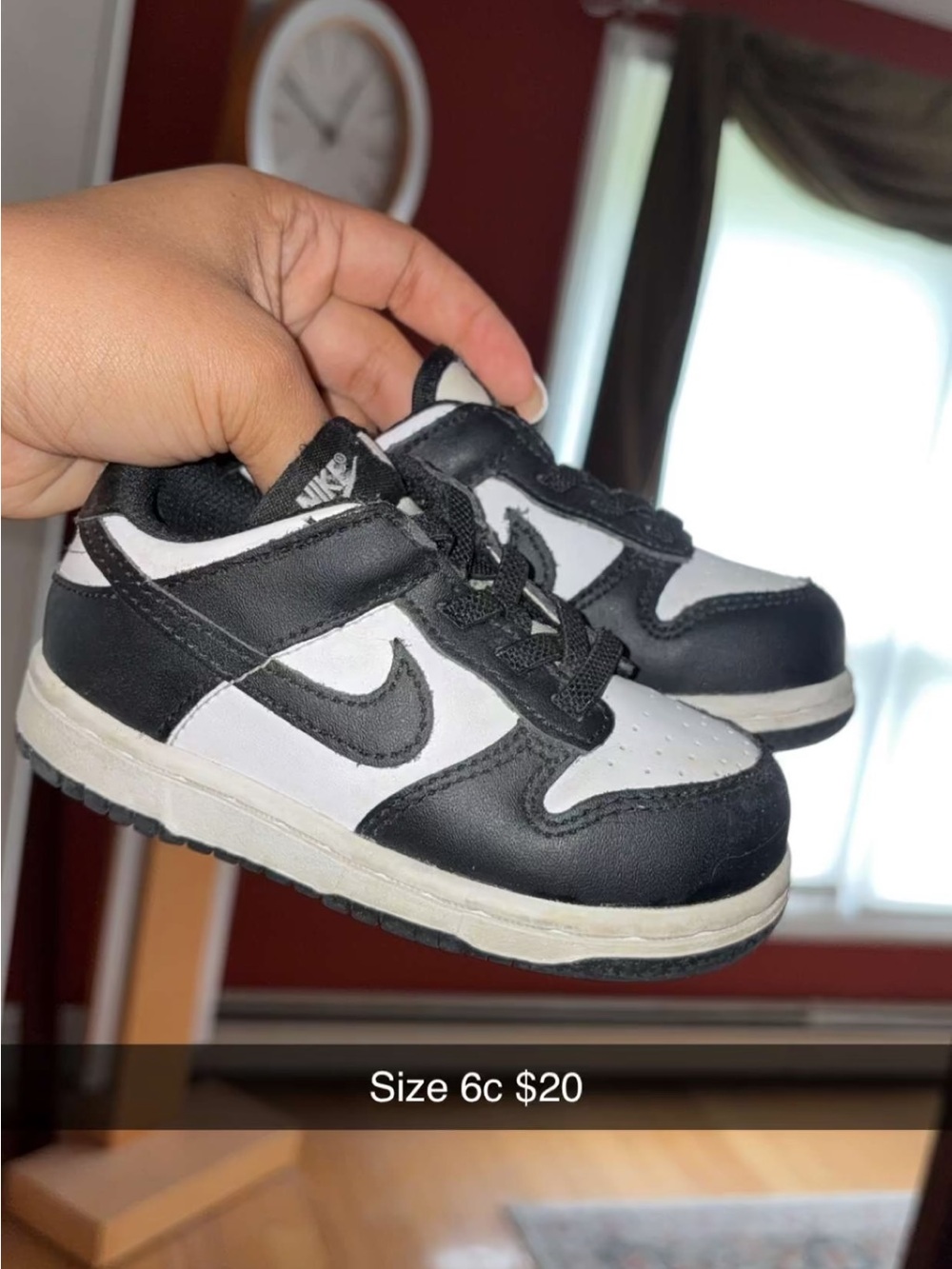 Nike Kids Black and White Low-Top Sneakers with Swoosh